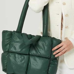 chic solid color quilted bag   down filled & luxurious 6966