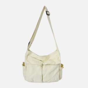 chic solid color shoulder bag with big pocket   urban appeal 8153
