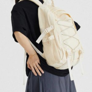 chic solid color shoulder bag with drawstring detail 5574