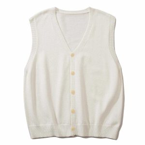 chic solid color sweater vest minimalist & versatile 3569
