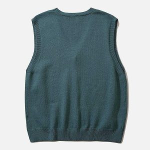chic solid color sweater vest minimalist & versatile 4792