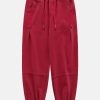 chic solid color sweatpants with ruffle detail youthful appeal 1178