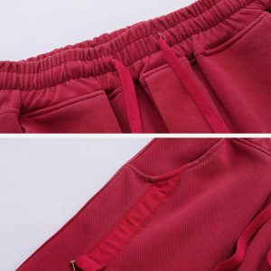 chic solid color sweatpants with ruffle detail youthful appeal 2079