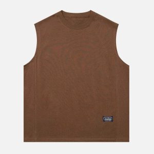chic solid color vest   minimalist & trendy essential 6487