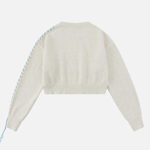 chic solid crochet sweater   youthful & trendy knitwear 6806