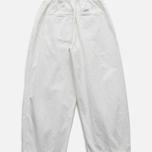 chic solid fold drawstring pants   urban & trendy fit 3603