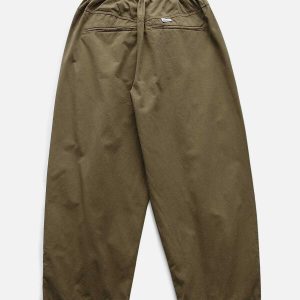 chic solid fold drawstring pants   urban & trendy fit 8732