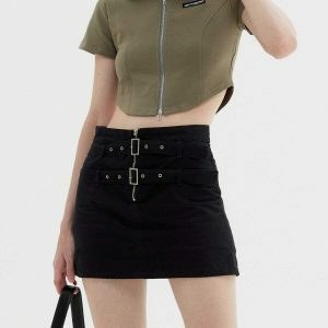 chic solid zip up cropped tee   sleek & youthful style 3528