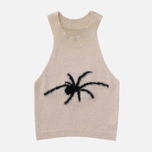 chic spider embroidery cami top   youthful urban appeal 3496