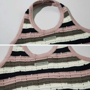 chic striped knit tank top   youthful & trendy appeal 1796
