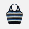 chic striped knit tank top   youthful & trendy appeal 7768