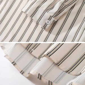 chic striped long sleeve shirt   sleek urban appeal 6176