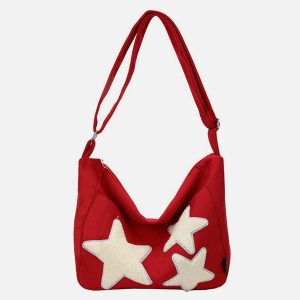 chic towel embroidery star bag   youthful urban accessory 1580