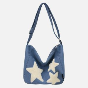 chic towel embroidery star bag   youthful urban accessory 6255