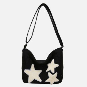 chic towel embroidery star bag   youthful urban accessory 7258