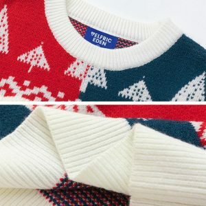 christmas patchwork sweater festive & edgy holiday fashion 8705