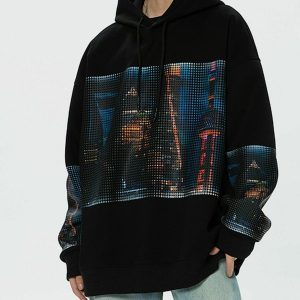 city night print hoodie urban streetwear essential 1202