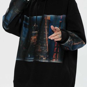 city night print hoodie urban streetwear essential 5940