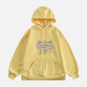cloud inspired hoodie flocking design youthful appeal 4399