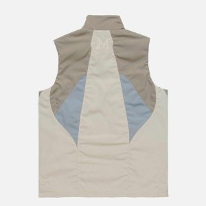 color blocked puffer vest sleek & youthful streetwear 6579