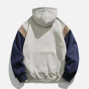 color block fleece hoodie   youthful & dynamic streetwear 6297