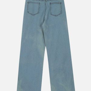 color block fringe jeans   edgy patchwork urban trend 3985