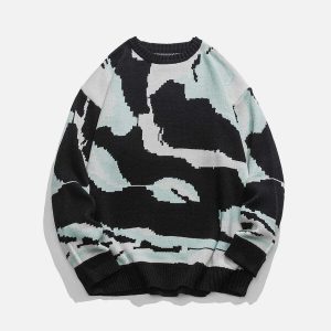 color block gradient sweater   dynamic & youthful streetwear icon 1394