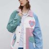 color block heart jacket patchwork design youthful edge 5141