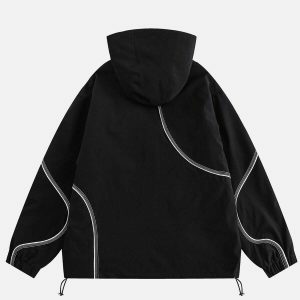color block hooded jacket   sleek urban streetwear 4626