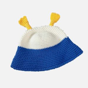 color block knit hat   cute & funny urban accessory 5682