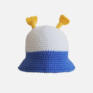 color block knit hat   cute & funny urban accessory 8283