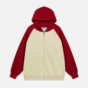 color block patchwork hoodie   urban & trendy appeal 1691