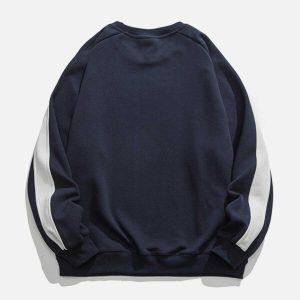 color block patchwork sweatshirt   urban & trendy appeal 2187