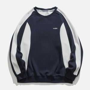 color block patchwork sweatshirt   urban & trendy appeal 4994