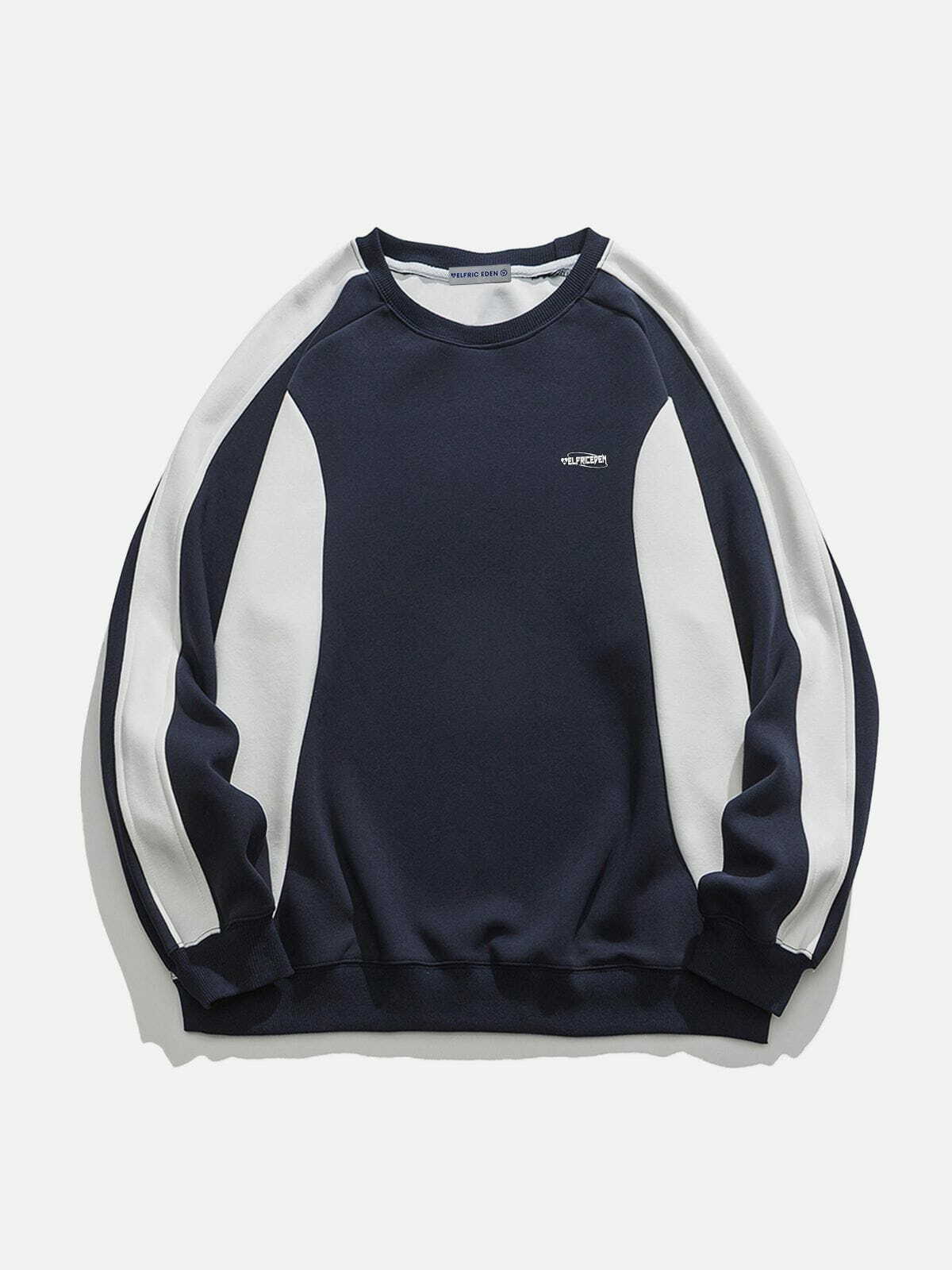 color block patchwork sweatshirt   urban & trendy appeal 4994
