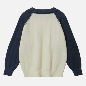 color block raglan sweater   youthful & trendy appeal 4890