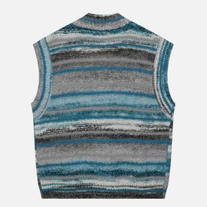color block striped vest   youthful & trendy streetwear 1539
