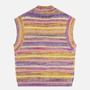 color block striped vest   youthful & trendy streetwear 3092