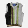 color block sweater vest   chic & youthful streetwear 7119