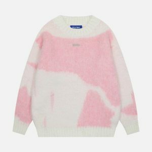 color block wool sweater   chic & youthful streetwear 1010