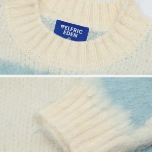 color block wool sweater   chic & youthful streetwear 5988