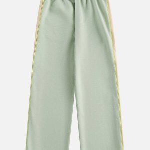 color block zip up sweatpants   sleek & trendy urban wear 3007