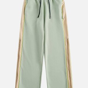 color block zip up sweatpants   sleek & trendy urban wear 4419