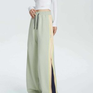 color block zip up sweatpants   sleek & trendy urban wear 7284