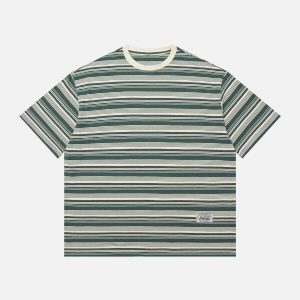 color clash striped tee youthful & dynamic streetwear 2189