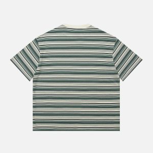 color clash striped tee youthful & dynamic streetwear 5138