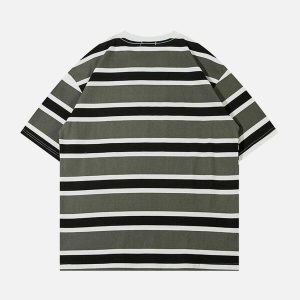 color clash striped tee youthful & dynamic streetwear 6137