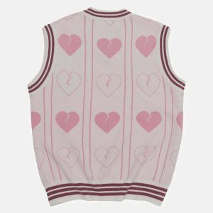 colorblock heart vest youthful embroidery & chic design 3195
