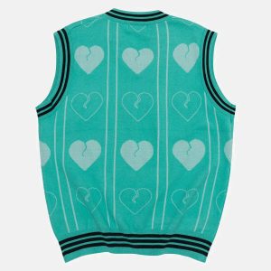colorblock heart vest youthful embroidery & chic design 5676