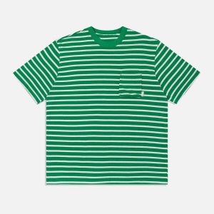 colorblock stripe tee   youthful & dynamic streetwear essential 4868